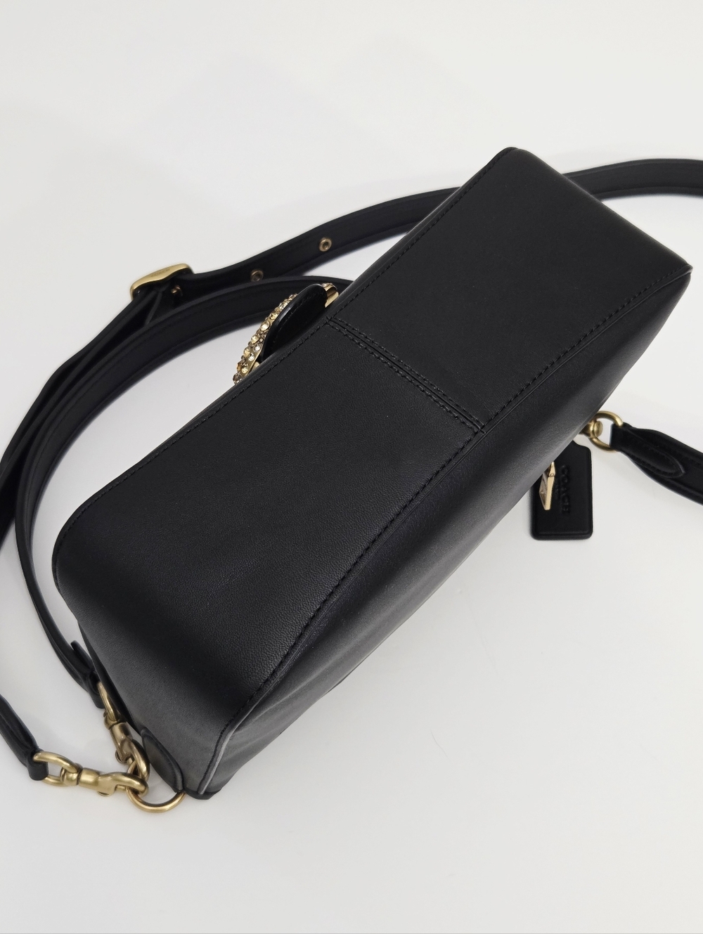 EXCELLENT RARE COACH SOFT CALF EMBELLISHED C TABBY BAG - BLACK - Picture 9 of 13